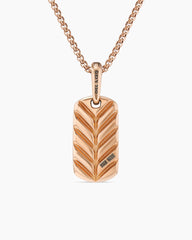 Chevron Tag in 18K Rose Gold, 21mm