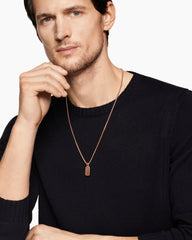 Chevron Tag in 18K Rose Gold, 21mm