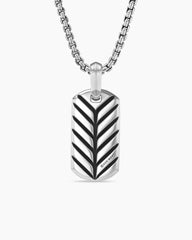Chevron Tag in Sterling Silver, 21mm