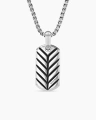 Chevron Tag in Sterling Silver with Pietersite, 21mm