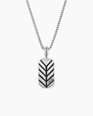 Chevron Tag in Sterling Silver with American Turquoise, 21mm