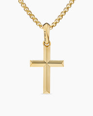 Cross Pendant in 18K Yellow Gold with Diamonds, 24mm