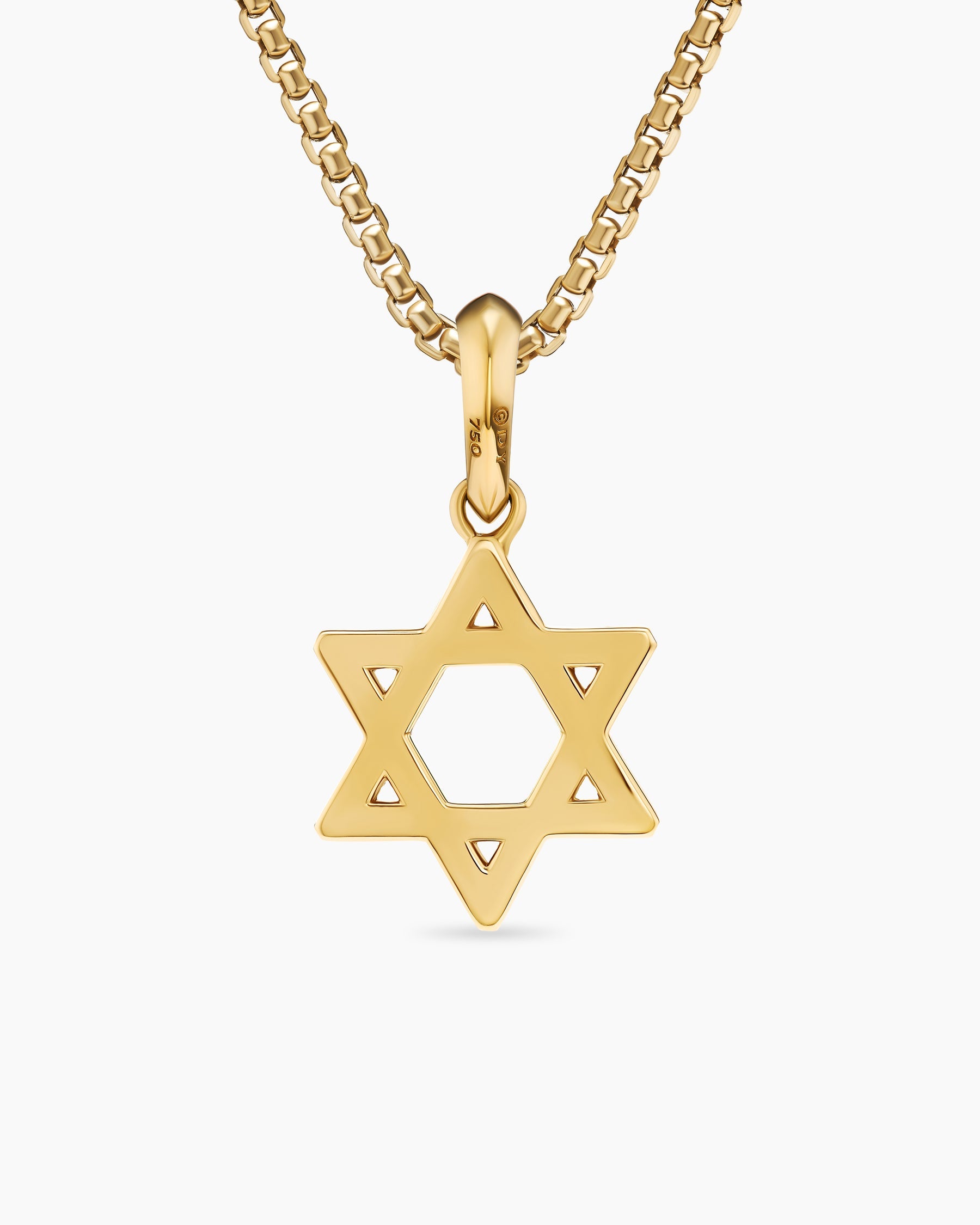 Star of David Pendant in 18K Yellow Gold, 19mm