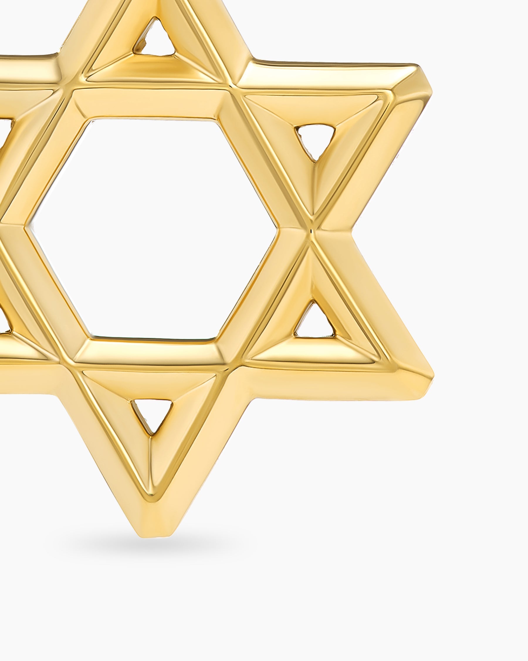 Star of David Pendant in 18K Yellow Gold, 19mm