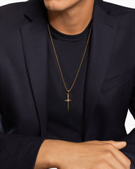 Sword Amulet in 18K Yellow Gold with Diamond, 45mm