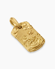 Waves Tag in 18K Yellow Gold, 27mm
