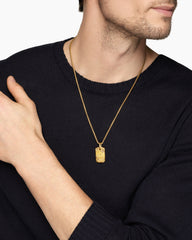 Waves Tag in 18K Yellow Gold, 27mm