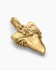 Waves Shark Tooth Amulet in 18K Yellow Gold, 25mm