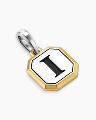 I Initial Amulet in Sterling Silver with 14K Yellow Gold, 17mm