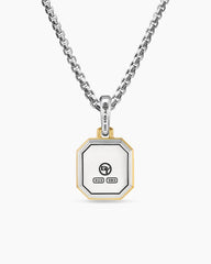 N Initial Amulet in Sterling Silver with 14K Yellow Gold, 17mm