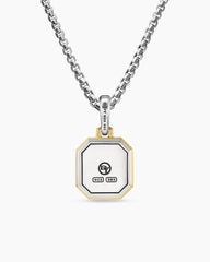 O Initial Amulet in Sterling Silver with 14K Yellow Gold, 17mm