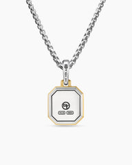 T Initial Amulet in Sterling Silver with 14K Yellow Gold, 17mm