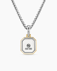 U Initial Amulet in Sterling Silver with 14K Yellow Gold, 17mm