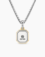 X Initial Amulet in Sterling Silver with 14K Yellow Gold, 17mm