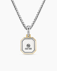 Y Initial Amulet in Sterling Silver with 14K Yellow Gold, 17mm