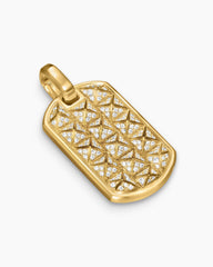 Pyramid Tag in 18K Yellow Gold with Diamonds, 35mm