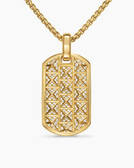 Pyramid Tag in 18K Yellow Gold with Diamonds, 35mm