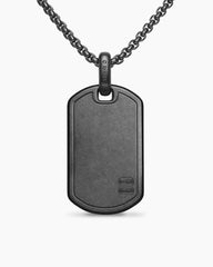 Pyramid Tag in Black Titanium with Black Diamonds, 35mm