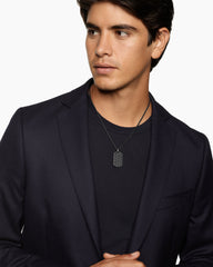 Pyramid Tag in Black Titanium with Black Diamonds, 35mm