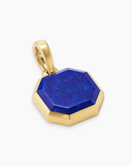 Faceted Stone Amulet in 18K Yellow Gold with Lapis, 16mm
