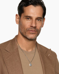 Faceted Stone Amulet in Sterling Silver with Meteorite, 16mm