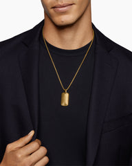 Chevron Tag in 18K Yellow Gold, 34mm