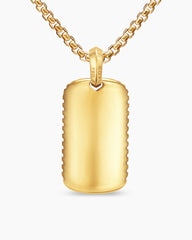 Chevron Tag in 18K Yellow Gold with Black Onyx, 34mm