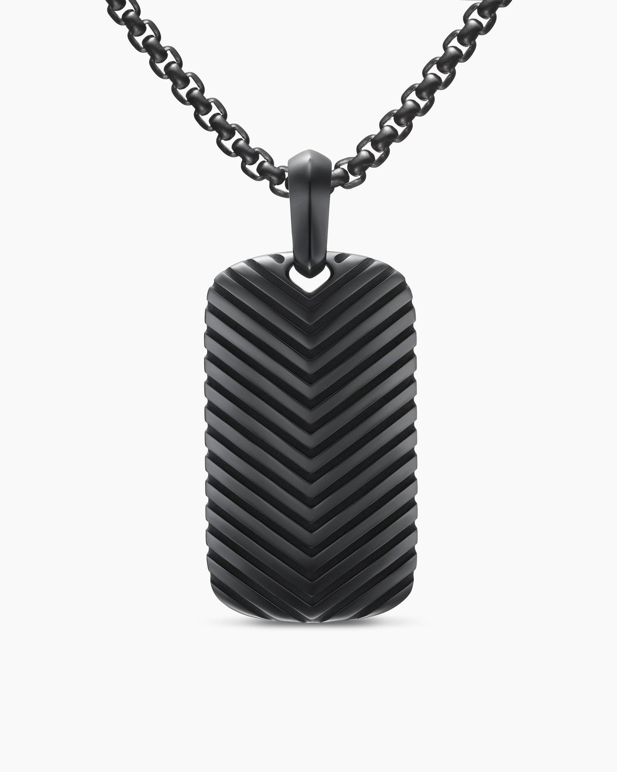 Chevron Tag in Black Titanium, 34mm
