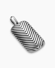 Chevron Tag in Sterling Silver, 34mm