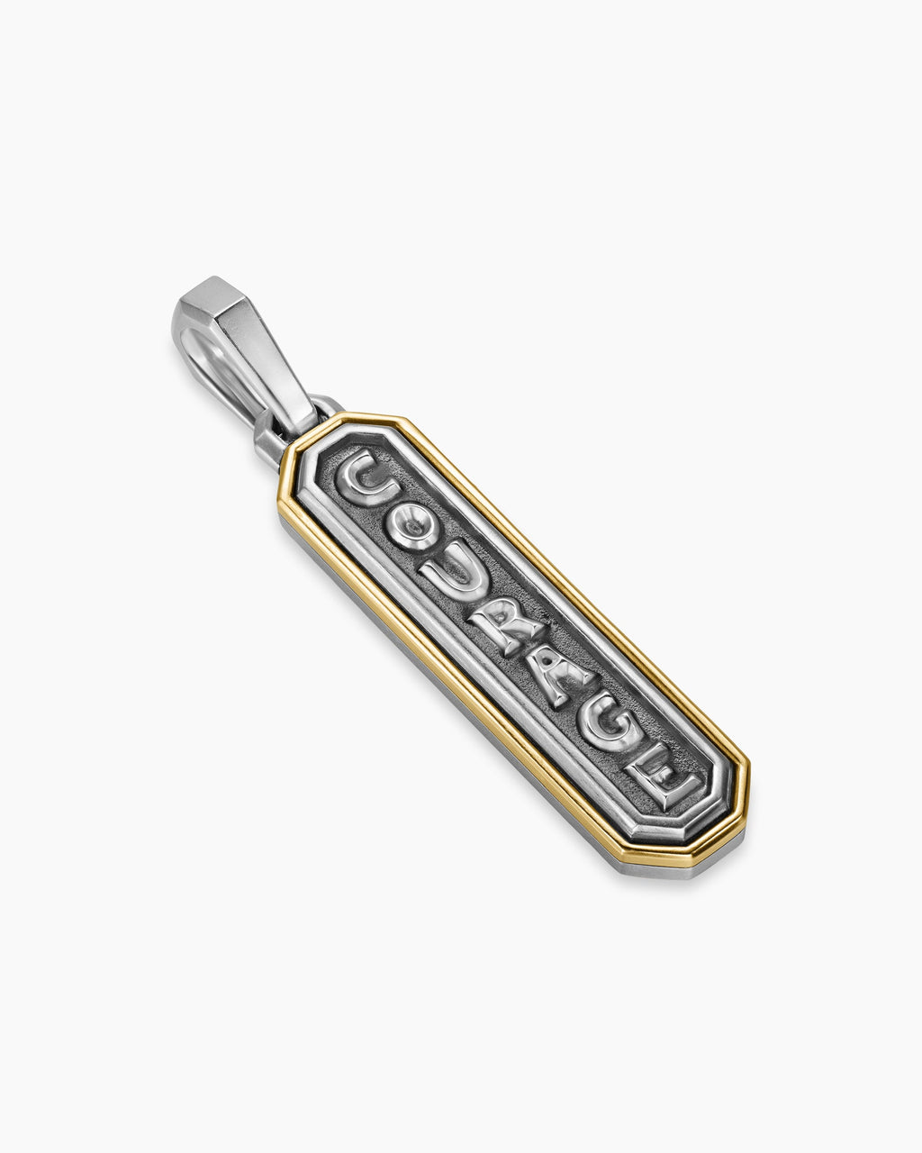 Courage Amulet in Sterling Silver with 14K Yellow Gold, 35mm