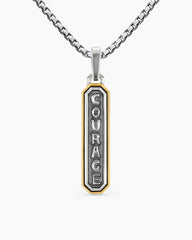 Courage Amulet in Sterling Silver with 14K Yellow Gold, 35mm