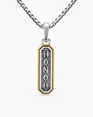 Honor Amulet in Sterling Silver with 14K Yellow Gold, 27mm