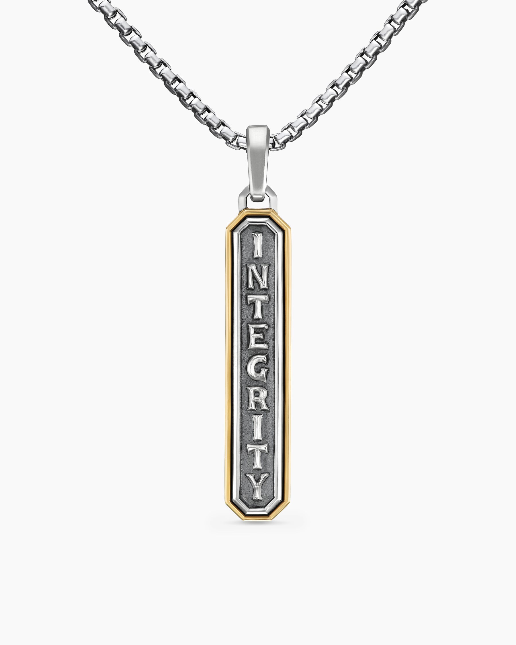 Integrity Amulet in Sterling Silver with 14K Yellow Gold, 43mm