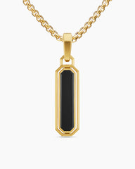 Streamline® Inlay Amulet in 18K Yellow Gold with Black Onyx and Lapis, 30.7mm