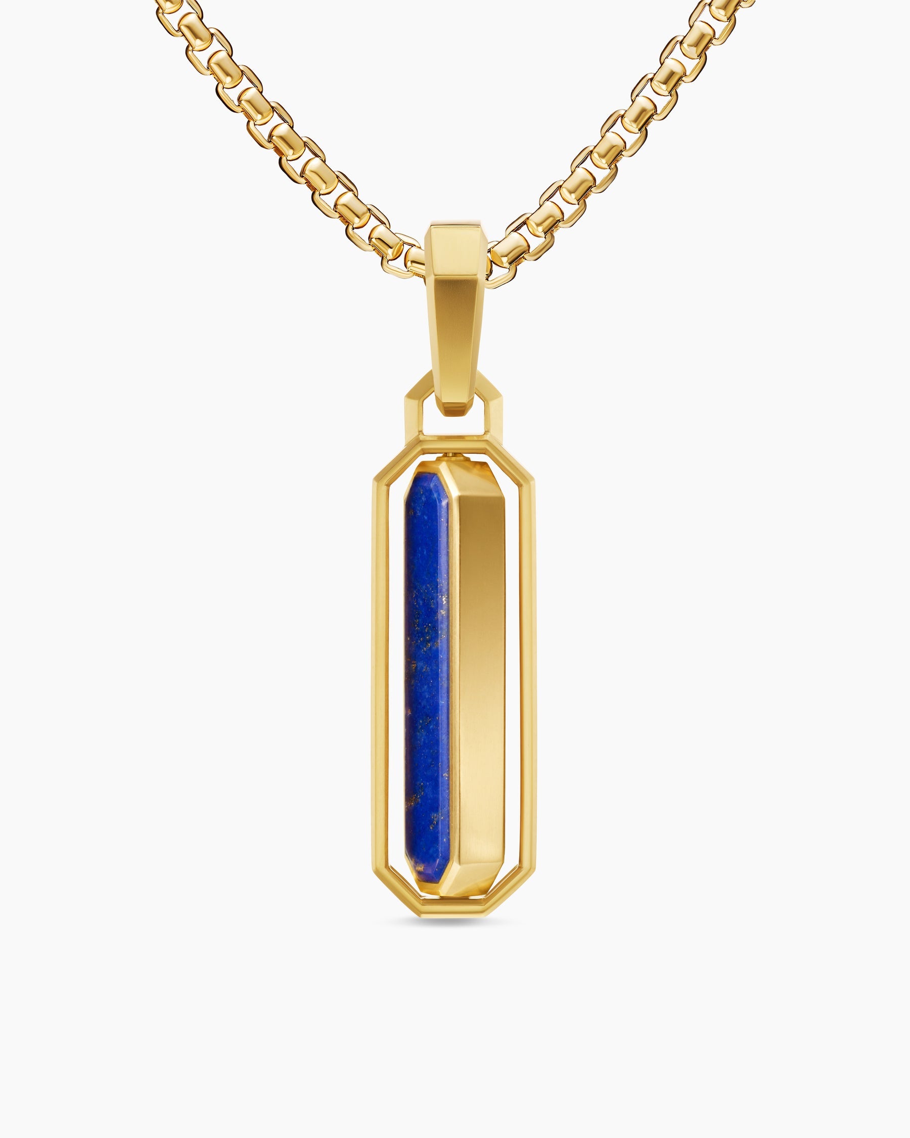 Streamline® Inlay Amulet in 18K Yellow Gold with Black Onyx and Lapis, 30.7mm