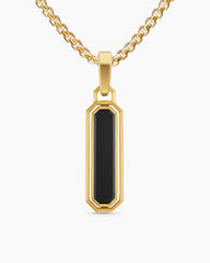 Streamline® Inlay Amulet in 18K Yellow Gold with Black Onyx and Diamonds, 30.7mm