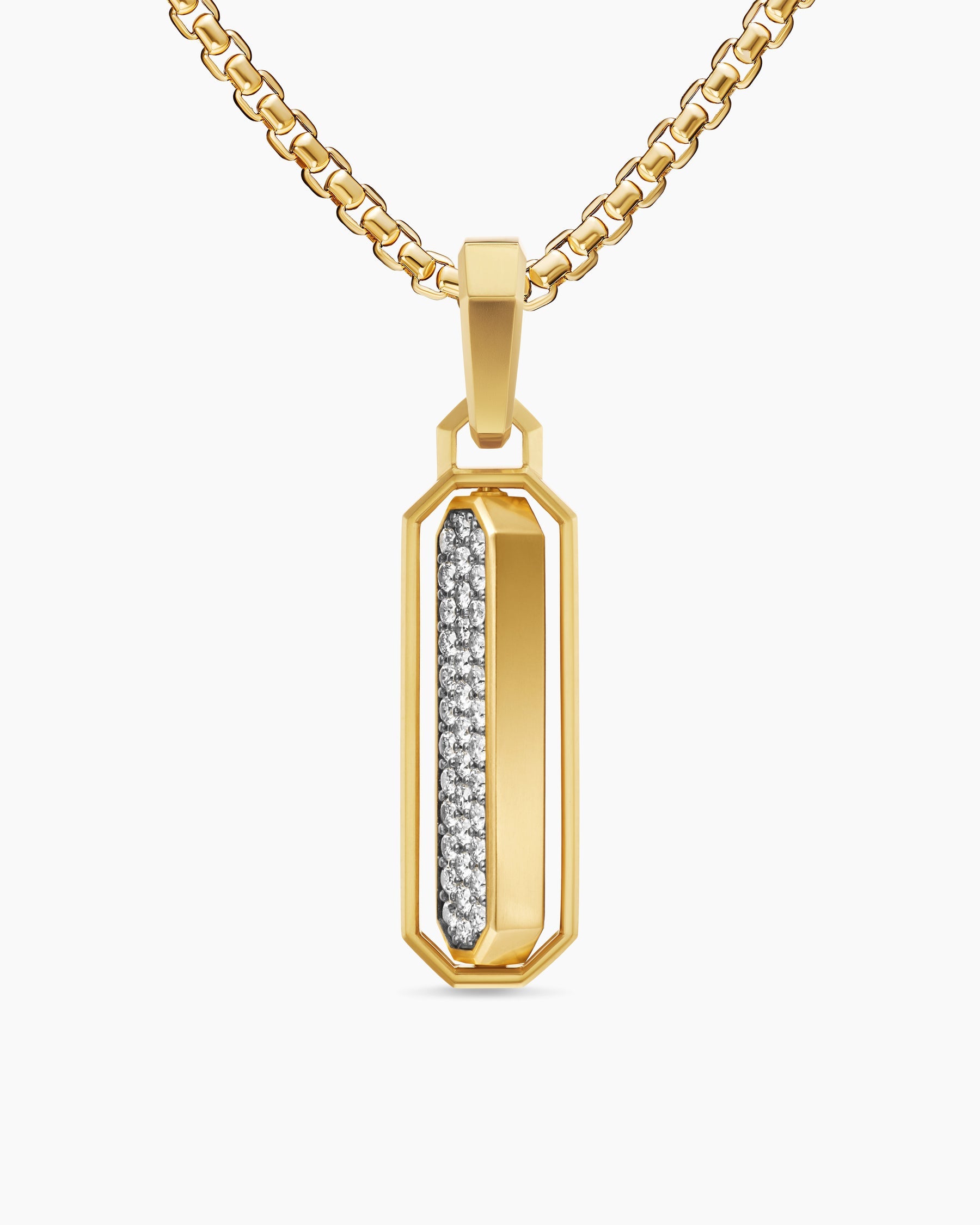 Streamline® Inlay Amulet in 18K Yellow Gold with Black Onyx and Diamonds, 30.7mm