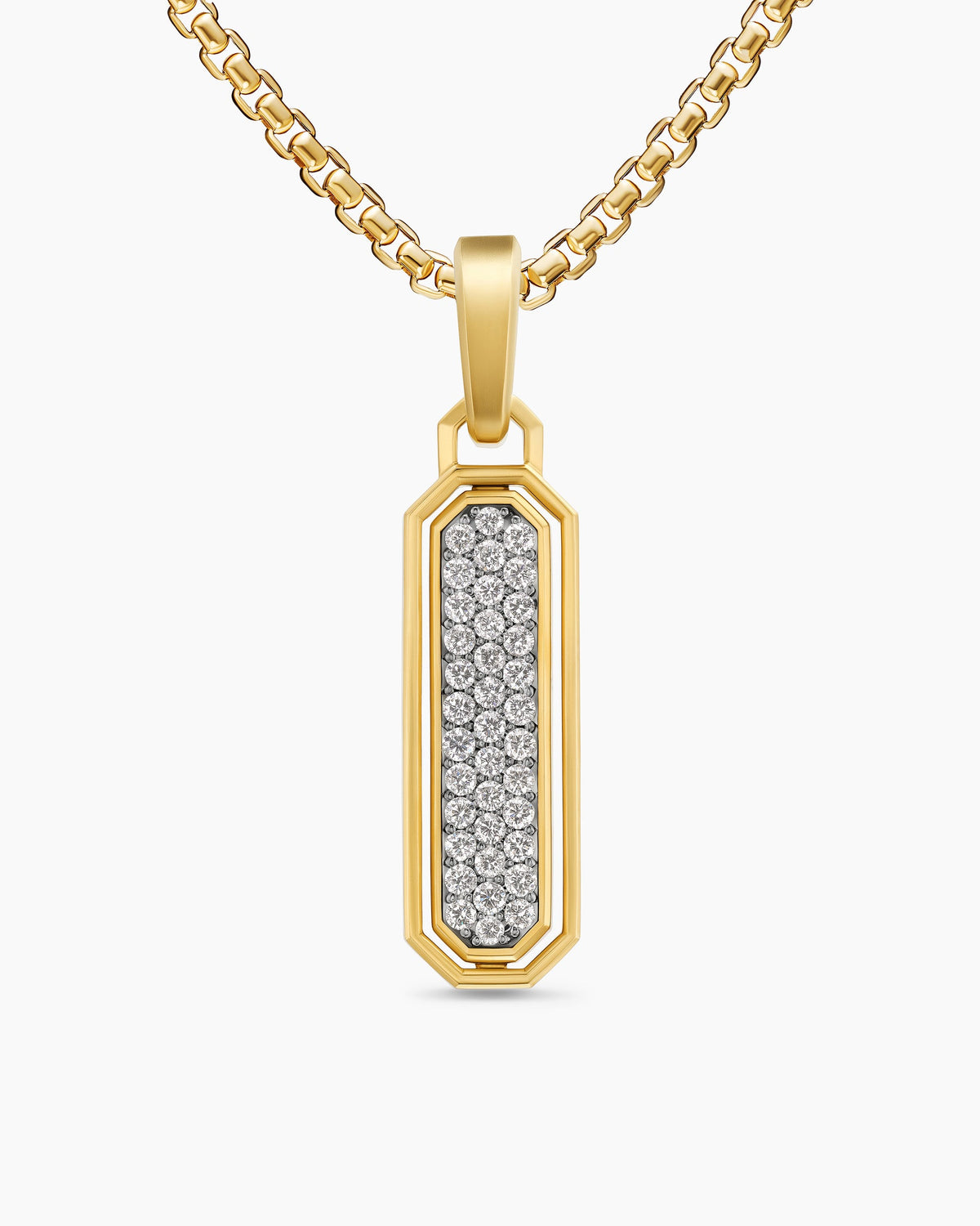 Streamline® Inlay Amulet in 18K Yellow Gold with Black Onyx and Diamonds, 30.7mm