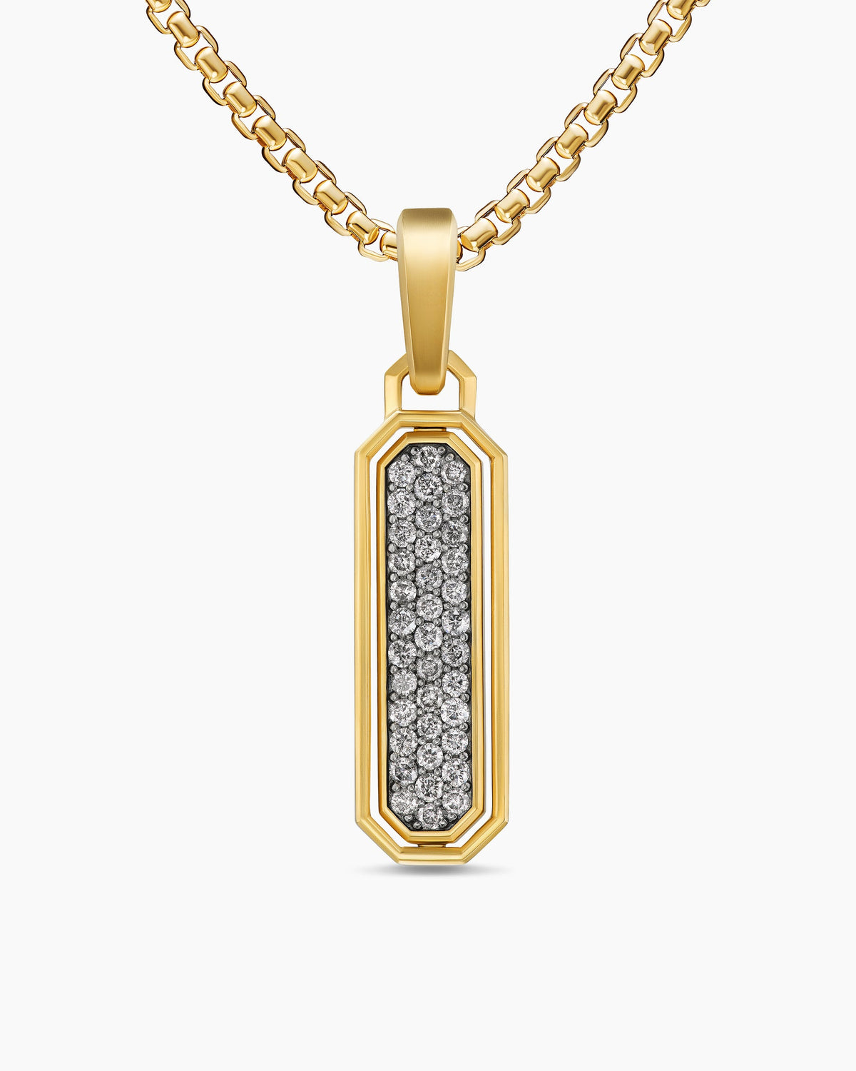 Streamline® Inlay Amulet in 18K Yellow Gold with Meteorite and Grey Diamonds, 30.7mm