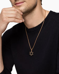 Star of David Amulet in 18K Rose Gold with Forged Carbon, 25mm