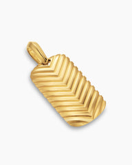 Chevron Tag in 18K Yellow Gold, 27mm