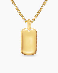 Chevron Tag in 18K Yellow Gold with Diamonds, 27mm