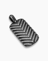 Chevron Tag in Black Titanium with Diamonds, 27mm