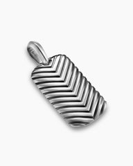 Chevron Tag in Sterling Silver, 27mm