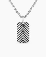 Chevron Tag in Sterling Silver, 27mm