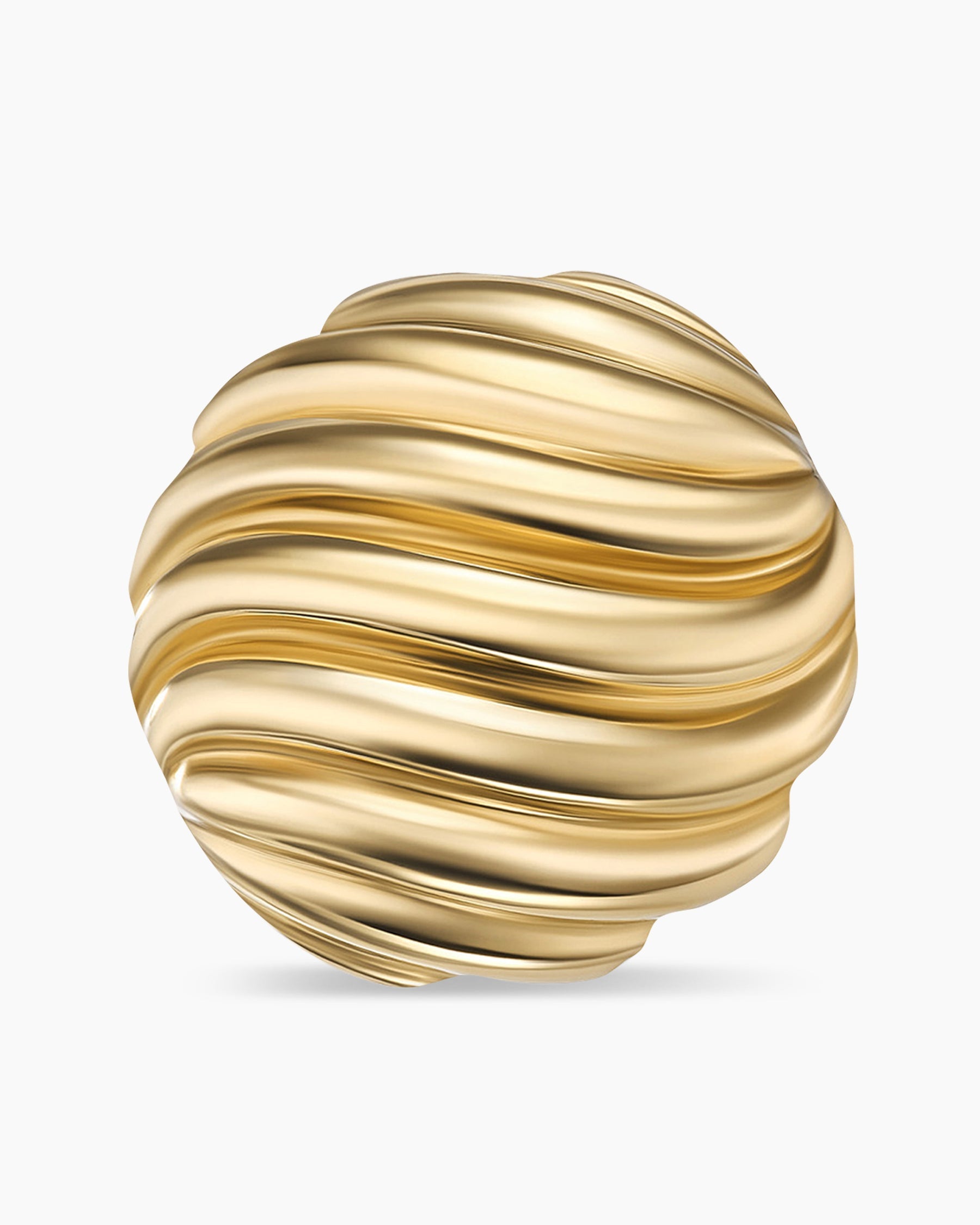 Sculpted Cable Stud Earrings in 18K Yellow Gold, 14mm