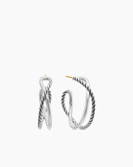 Crossover Hoop Earrings in Sterling Silver, 33.7mm