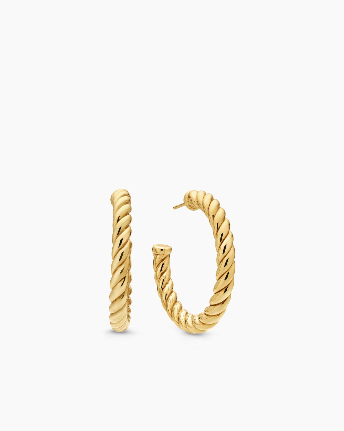 Sculpted Cable Hoop Earrings in 18K Yellow Gold, 40mm