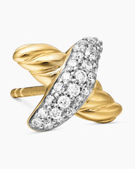 Petite X Stud Earrings in 18K Yellow Gold with Diamonds, 8.4mm