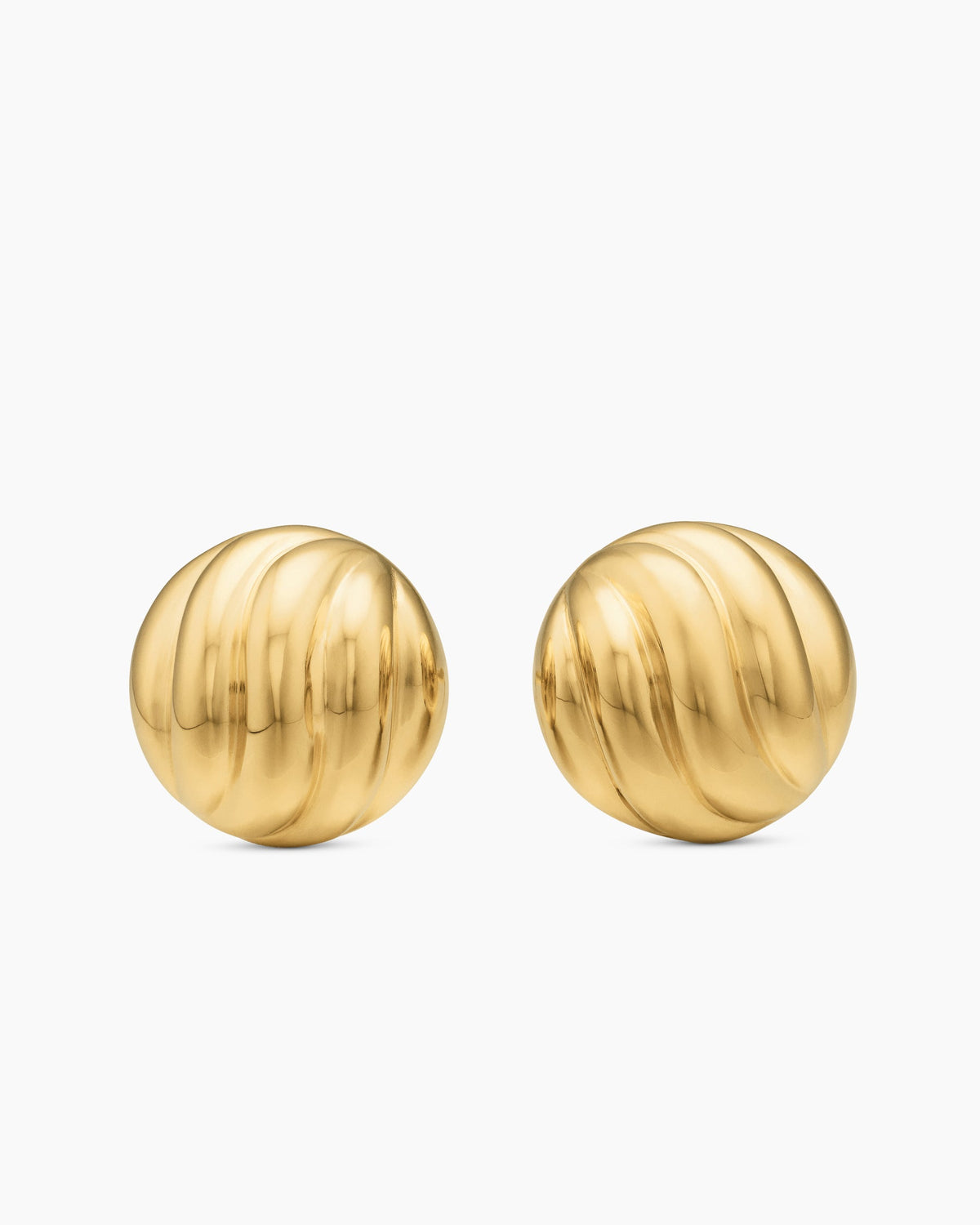 Sculpted Cable Stud Earrings in 18K Yellow Gold, 8mm